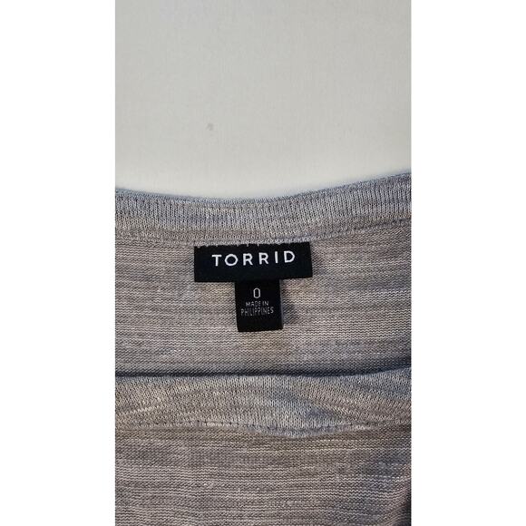 Torrid 0 (L) babydoll stretch cut out key hole career casual flowy flirty top - Picture 6 of 8